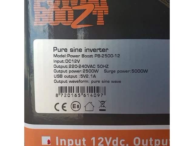 Omvormer, power boozt, rhino pb-2500-12 - afbeelding 7 van  7