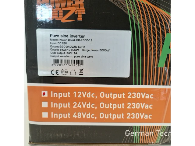 Omvormer, power boozt, rhino pb-2500-12 - afbeelding 6 van  7