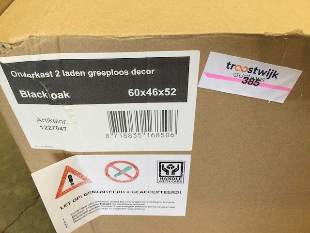 Onderkast 60x46x52 cm 2 laden greeploos decor. - afbeelding 4 van  4