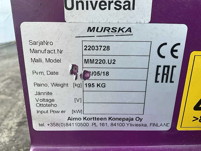 "ongebruikt" 2018 murska 220sm pletmachine - afbeelding 13 van  20