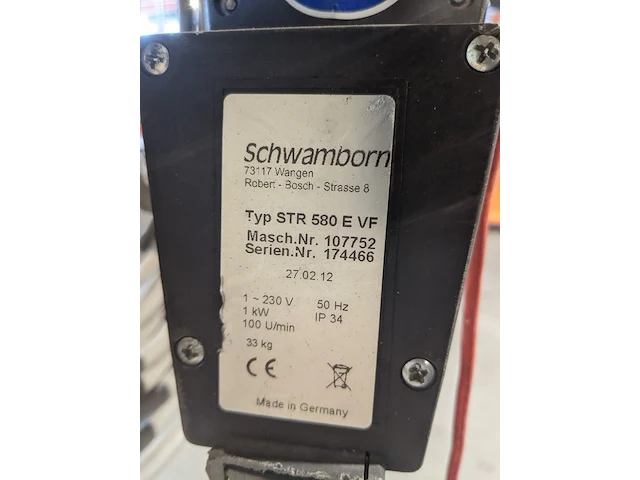 Onkruid-/betontegelfrees 230v schwamborn, str 580e/vf, bouwjaar 2012 - afbeelding 10 van  12