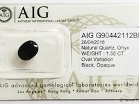 Onyx 1.55ct aig certified - afbeelding 1 van  4