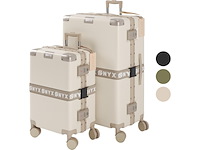 Onyx 2-delige kofferset handbagage en check-in koffer 33l/100 l tsa slot spinner wielen lichtgewicht trolley aluminium sluiting beige - afbeelding 1 van  1