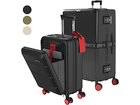 Onyx 2-delige kofferset handbagage met voorvak en checkin koffer 33l/100l tsaslot lichte trolley aluminium sluiting zwart - afbeelding 1 van  1