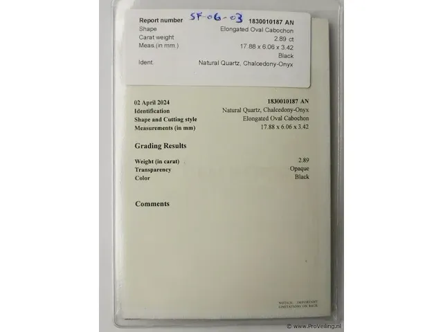 Onyx 2.89ct aig certified - afbeelding 7 van  8