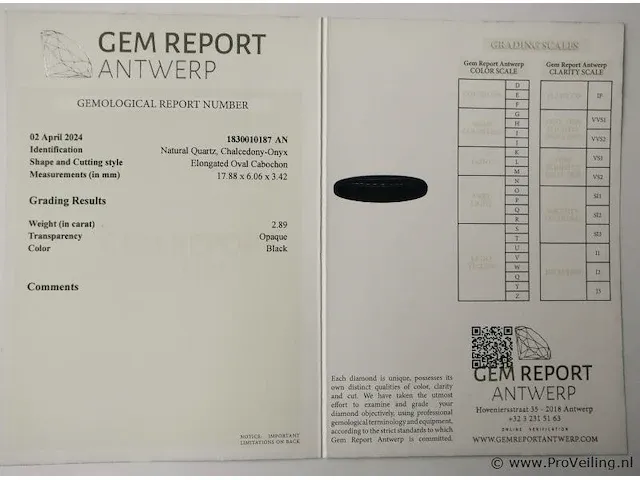 Onyx 2.89ct aig certified - afbeelding 8 van  8