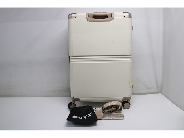 Onyx check-in koffer 100 liter tsa slot spinner wielen lichtgewicht trolley aluminium sluiting sand wit - afbeelding 3 van  4