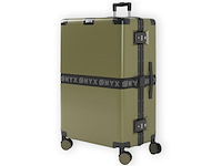 Onyx check-in koffer 65/100l tsa-slot spinner wielen lichte trolley aluminium sluiting groen 100l - afbeelding 2 van  3