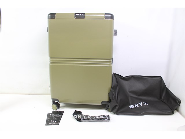 Onyx check-in koffer 65/100l tsa-slot spinner wielen lichte trolley aluminium sluiting groen 100l - afbeelding 3 van  3