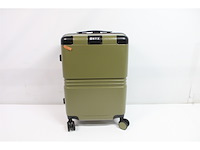 Onyx handbagage koffer 33 liter met tsa slot spinner wielen lichtgewicht trolley aluminium sluiting olive - afbeelding 2 van  3