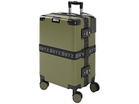 Onyx handbagage koffer 33 liter met tsa slot spinner wielen lichtgewicht trolley aluminium sluiting olive groen - afbeelding 1 van  2