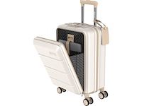 Onyx handbagage koffer 33/35 liter tsaslot spinnerwielen lichte trolley aluminium sluiting beige - afbeelding 1 van  4