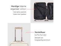 Onyx handbagage koffer 33/35 liter tsaslot spinnerwielen lichte trolley aluminium sluiting beige - afbeelding 4 van  4