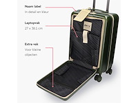 Onyx handbagage koffer 35 liter spinner wielen lichtgewicht trolley met dubbel tsa slot handig voorvak 55 cm olive - afbeelding 3 van  6