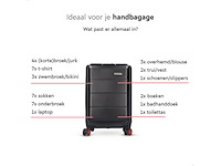 Onyx handbagage koffer 35 liter spinner wielen lichtgewicht trolley met dubbel tsa slot handig voorvak 55 cm zwart - afbeelding 2 van  6
