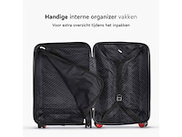 Onyx handbagage koffer 35 liter spinner wielen lichtgewicht trolley met dubbel tsa slot handig voorvak 55 cm zwart - afbeelding 4 van  6