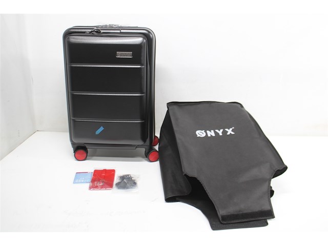 Onyx handbagage koffer 35 liter spinner wielen lichtgewicht trolley met dubbel tsa slot handig voorvak 55 cm zwart - afbeelding 5 van  6