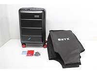 Onyx handbagage koffer 35 liter spinner wielen lichtgewicht trolley met dubbel tsa slot handig voorvak 55 cm zwart - afbeelding 5 van  6