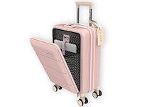 Onyx handbagage koffer 35 liter spinner wielen lichtgewicht trolley reiskoffer met dubbel tsa slot handig voorvak 55 cm pink