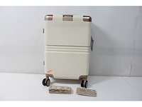 Onyx handbagagekoffer 33/35 liter tsaslot spinnerwielen lichte trolley aluminium sluiting beige - afbeelding 2 van  3