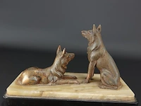 Ooit verguld art-deco beeld van 2 herders - afbeelding 4 van  5
