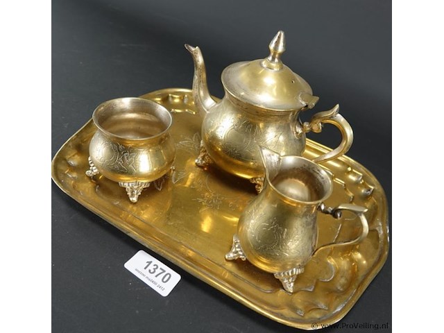 Ooit verzilverd geweest theeset - afbeelding 2 van  5