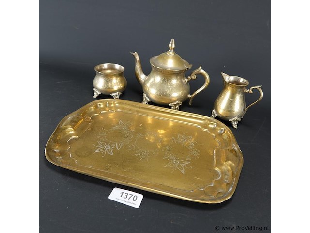 Ooit verzilverd geweest theeset - afbeelding 3 van  5