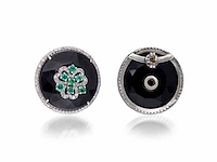 Oorbellen smaragd onix diamant - afbeelding 4 van  5