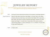 Oorhangers diamant tanzaniet topaas - afbeelding 3 van  4