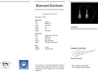 Oorhangers van 18 carats goud met diamanten en blauwe saffieren - afbeelding 3 van  9