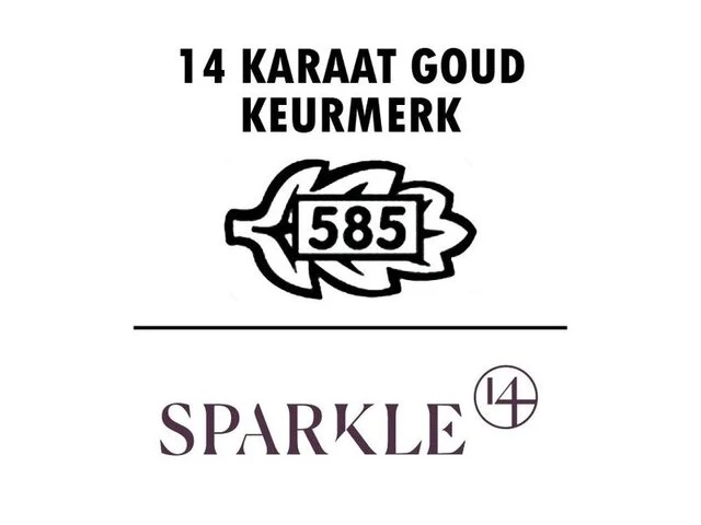 Oorringen met hangers zirkonia - goud sparkle14 - afbeelding 3 van  3