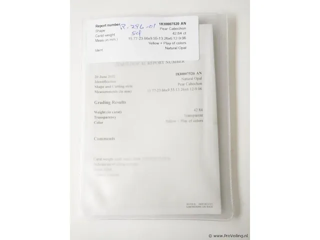 Opal 42.84ct gra certified - afbeelding 7 van  8