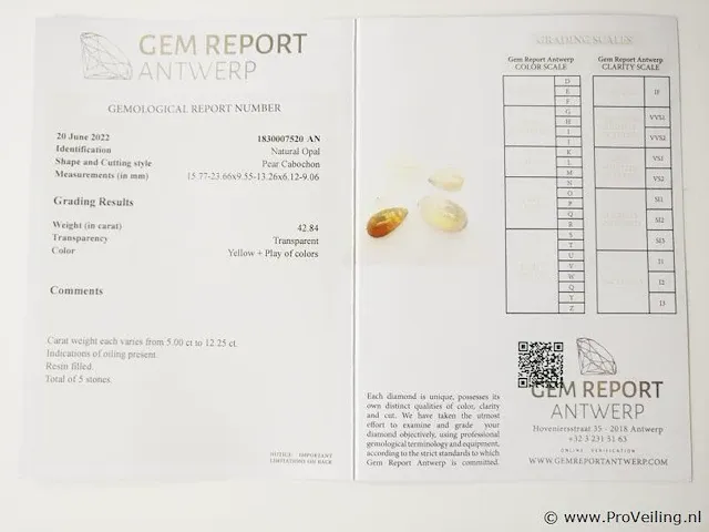 Opal 42.84ct gra certified - afbeelding 8 van  8