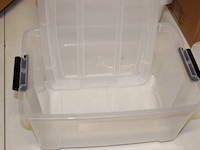 Opberg box transparant 39x29x18 4 stuks - afbeelding 3 van  7