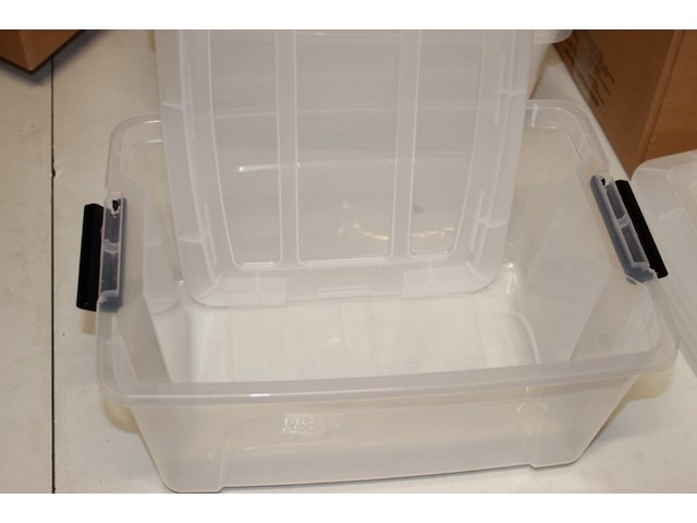 Opberg box transparant 39x29x18 4 stuks - afbeelding 6 van  7