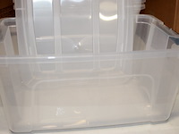 Opberg box transparant 39x29x18 4 stuks - afbeelding 4 van  7