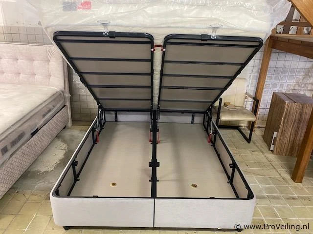 Opbergboxspring cannes 160 x 200cm lila kleur - afbeelding 2 van  2