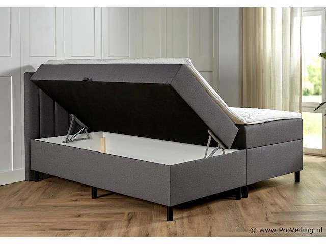 Opbergboxspring serie lausanne, afmeting 160 x 200, antraciet - afbeelding 6 van  9