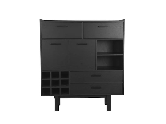 Opbergkast, zwart eikenhout - afbeelding 3 van  6