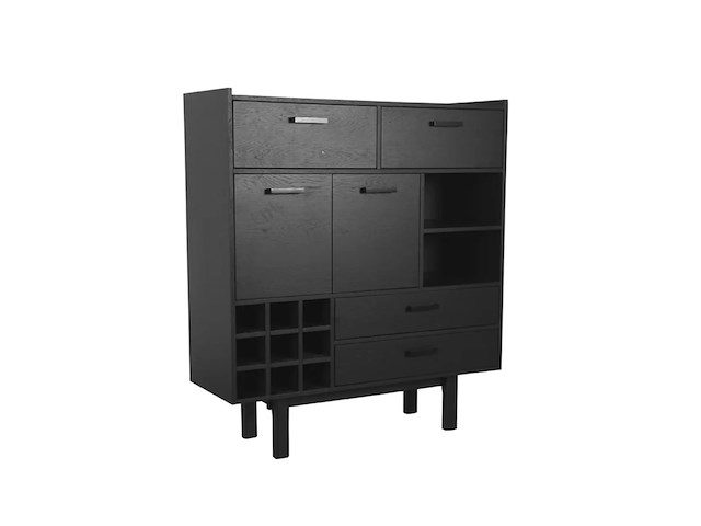 Opbergkast, zwart eikenhout - afbeelding 1 van  6