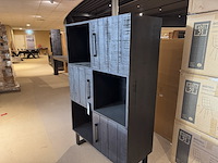 Opbergkast, zwart mangohout, zwart metalen onderstel - afbeelding 2 van  6