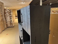 Opbergkast, zwart mangohout, zwart metalen onderstel - afbeelding 3 van  6