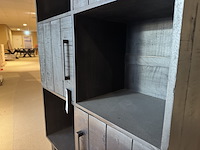 Opbergkast, zwart mangohout, zwart metalen onderstel - afbeelding 4 van  6