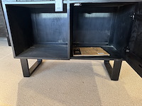 Opbergkast, zwart mangohout, zwart metalen onderstel - afbeelding 6 van  6