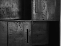 Opbergkast, zwart mangohout, zwart metalen onderstel - afbeelding 5 van  6