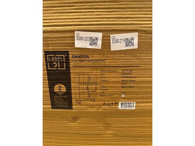 Opbergkast, zwart mangohout, zwart metalen onderstel - afbeelding 6 van  6