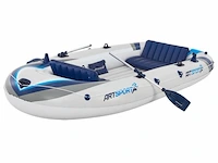 Opblaasbare rubberboot 4 persoons incl. luchtpomp, peddels, tas & reparatieset - afbeelding 1 van  9