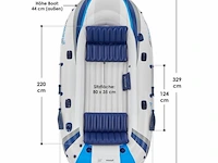 Opblaasbare rubberboot 4 persoons incl. luchtpomp, peddels, tas & reparatieset - afbeelding 2 van  9