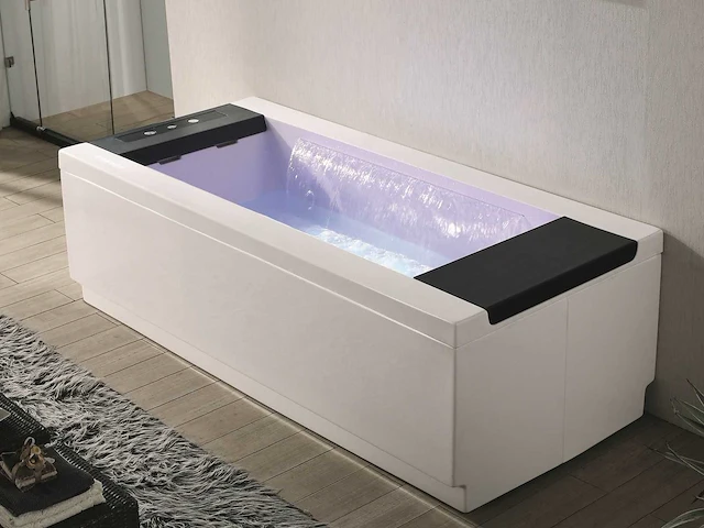 Opbouw design massagebad - waterval - glans wit - afbeelding 1 van  14