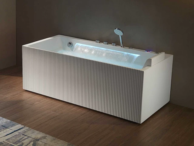Opbouw design massagebad - waterval - mat wit of glans wit keuze - afbeelding 1 van  9